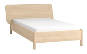 Lit simple ou d’appoint avec tête de lit Aegir 29 | Chêne | Style Japandi | 120 x 200 cm | Sommier inclus | Mécanisme Lift up
