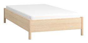 Lit simple ou d’appoint Aegir 37 | Style Japandi scandinave | Chêne naturel | Sommier élastique inclus | 120 x 200 cm | Stable et robuste