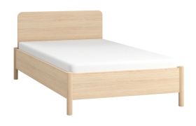 Lit d’appoint stable avec tête droite Aegir 32 | Chêne | Sommier inclus | Charnières Lift up | 120 x 200 cm | Style scandinave