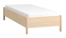 Lit simple Aegir 41 | Finition chêne | Sommier inclus | Système Lift up | 90 x 200 cm | Design moderne