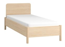 Lit d’appoint robuste Aegir 38 | Tête droite | Chêne | Sommier inclus | 90 x 200 cm | Style scandinave