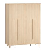 Armoire penderie Aegir 01 | 2 portes pliantes | Chêne | 9 compartiments | 3 tiroirs | 238 x 188 x 60 cm | Soft-Close