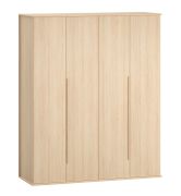Armoire deux portes pliantes Aegir 02 | Chêne naturel | 225 x 188 x 60 cm | Tiroirs, compartiments, éclairage LED