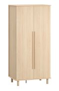 Armoire penderie 2 portes Aegir 03 | Chêne | 6 compartiments | 199 x 96,5 x 60 cm | Système Soft-Close