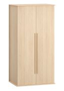 Armoire penderie 2 portes Aegir 04 | 6 compartiments | Eclairage LED intégré | Chêne | 186,5 x 96,5 x 60 cm