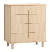 Commode japandi Aegir 09 | Chêne naturel | 4 tiroirs | 105 x 94 x 49 cm | Design moderne
