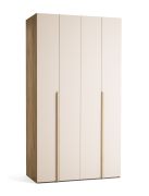 Porte pliante / Armoire / Couleur : Beige / Chêne / 2 portes / Fonction Soft-Close / 124 x 60 x 225 cm / incl. éclairage LED avec détecteur de mouvement