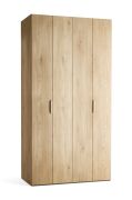 Porte pliante / Armoire / Couleur : Chêne / 2 portes / incl. éclairage LED avec détecteur de mouvement / 124 x 60 x 240 cm / 8 compartiments / Fonction Soft-Close