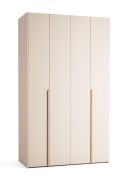 Porte pliante / Armoire / Couleur : Beige / 3 tiroirs / incl. éclairage LED avec détecteur de mouvement / 143 x 60 x 240 cm / 8 compartiments / 1 tringle à vêtements