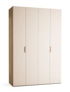 Porte pliante / Armoire / Couleur : Beige / Chêne / 3 tiroirs / 1 porte-pantalons / incl. éclairage LED avec détecteur de mouvement / 160 x 60 x 240 cm