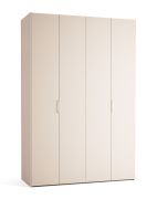Porte pliante / Armoire / Couleur : Beige / 3 tiroirs / 3 tringles à vêtements / 163 x 60 x 240 cm / Poignées : Or / incl. éclairage LED avec détecteur de mouvement