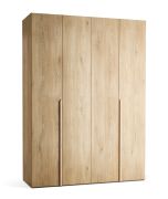 Porte pliante / Armoire / Couleur : chêne / 3 tiroirs / 1 tringle à vêtements / 175 x 60 x 240 cm / incl. éclairage LED / Soft-Close / 1 porte-pantalons