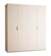 Porte pliante / Armoire / Couleur : Beige / Chêne / 2 portes / incl. éclairage LED avec capteur de mouvement / 200 x 60 x 225 cm / Fonction Soft-Close / Poignées : Métal
