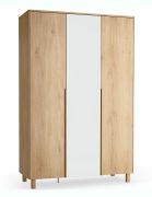 Armoire / 1 porte miroir / Couleur : Chêne / Fonction Soft-Close / 153 x 60 x 235 cm / 3 tiroirs / 1 tringle à vêtements / Éclairage LED intégré