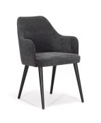 Chaise de salle à manger / Rembourrée / Couleur : Anthracite / Noir / Finition de haute qualité / Dimensions : 54 x 58 x 85 cm /Ppieds : Bois de hêtre / Confort & Style