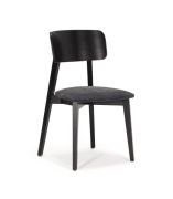 Chaise rembourrée salle à manger | Noir & Anthracite | Tissu chenille haut de gamme | 47 x 50 x 80 cm | Facile à nettoyer