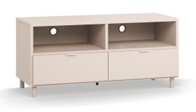 Meuble TV beige Tacuarembo 24 | 2 tiroirs soft-close | 120 x 47 x 55,5 cm | 2 compartiments | Passages de câbles