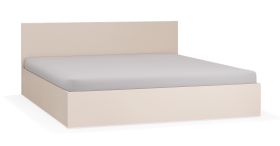 Lit double 180 x 200 cm beige | Sommier à lattes Lift up inclus | Forme originale | Coffre intégré | Collection Tacuarembo