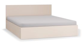 Lit double beige | 160 x 200 cm | Sommier à lattes Lift up | Coffre de rangement | Design moderne