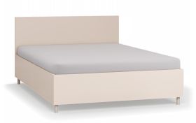 Lit double avec coffre de rangement | Beige | 140 x 200 cm | Sommier à lattes Lift up | Chambre à coucher