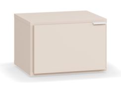 Table de nuit beige | 1 porte battante réversible | Soft-Close | 2 compartiments | 45 x 40 x 30 cm