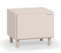 Table de chevet beige | 1 porte battante réversible | 2 compartiments | Soft-Close | 45 x 40 x 39 cm