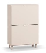 Meuble à chaussures beige | 2 portes basculantes | 6 compartiments | 65 x 32 x 99 cm | Idéal vestibule