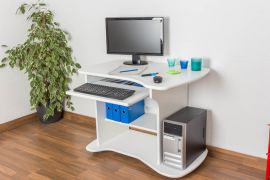 Bureau en pin massif, laqué blanc Junco 197 - Dimensions : 75 x 100 x 60 cm (H x L x P)