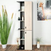 Armoire pour chambre ado Aalst 05 | Design chêne, crème et noir | 190 x 60 x 40 cm