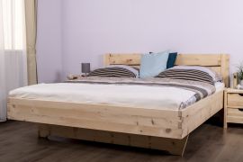 Lit simple en pin cembro massif autrichien 140 x 200 cm | Sans métal | Design naturel Wooden Nature 427