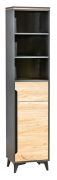 Armoire Amanto 3 portes | Noir & frêne | 200 x 47 x 40 cm | Design moderne et rangement optimisé