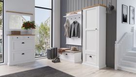 Ensemble complet de vestiaires D Veternik, 5 pièces, Couleur : Blanc / Chêne