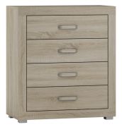 Commode Lorengau 02 | chêne Sonoma | 90 x 80 x 40 cm | 4 tiroirs modernes