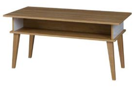 Table basse Bambey 17 | Chêne / Blanc | 115 x 65 x 56 cm | Design moderne et robustesse
