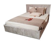 Lit double Papauta 18 | Coloris cachemire | Couchage 160 x 200 cm | Espace de rangement intégré