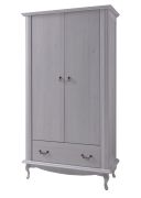 Armoire penderie Bignona 02 | Portes battantes | Pin blanc | 196 x 105 x 57 cm