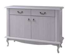 Commode Bignona 09 | Pin blanc | 89 x 125 x 47 cm | 2 portes, 2 tiroirs | Organisation optimale