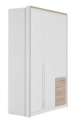 Armoire penderie Cerdanyola 02 | 3 portes, 2 tiroirs | Chêne / Blanc | 216 x 147 x 56 cm