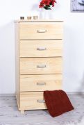 Commode en bois de pin massif naturel Columba 15 - Dimensions : 123 x 60 x 50 cm (H x L x P)