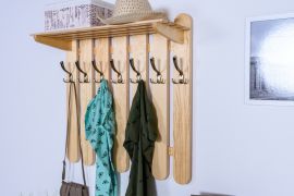 Vestiaire en bois de pin massif naturel Junco 350 - Dimensions : 80 x 81 x 28,5 cm (H x L x P)