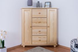 Commode en bois de pin massif naturel Junco 176 - Dimensions : 100 x 90 x 59 cm (H x L x P)