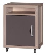Meuble bas à roulettes Tobias 10 | Brun / gris | 60 x 40 x 40 cm | Rangement pratique pour chambre d’ado