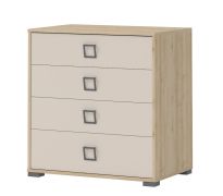 Commode 06, couleur : hêtre / crème - 89 x 84 x 56 cm (h x l x p)