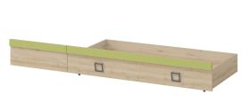 Tiroir pour lit Benjamin, couleur : hêtre / olive - 27 x 74 x 138 cm (H x l x L)