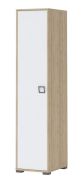 Armoire à portes battantes / armoire 10, couleur : hêtre / blanc - 198 x 44 x 56 cm (h x l x p)