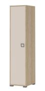 Armoire à portes battantes / armoire 10, couleur : hêtre / crème - 198 x 44 x 56 cm (h x l x p)