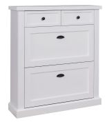 Armoire à chaussures "Veternik" 01, Couleur : Blanc - Dimensions : 110 x 98 x 28 cm (h x l x p)