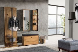 Ensemble vestiaire complet Belem 4 pièces | Chêne partiellement massif | Finition naturelle | Design moderne