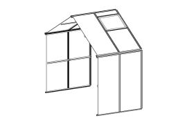 Kit d'extension pour la serre Chili PRO, version : verre véritable 4 mm, 144 x 287 x 255 cm, couleur des profilés : noir, avec 2 fenêtres de toit