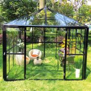 Serre Wasabi 01, Finition : Verre véritable 4 mm, Dimensions : 295 x 295 x 270 cm (l x L x h), Couleur : Noir